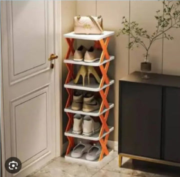 5 Layer High Quality Foldable X Shape Plastic Shoe Rack 5 layer With Box