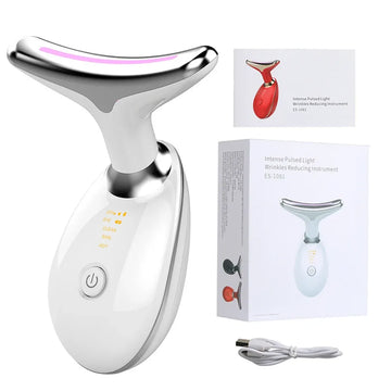 Neck Face Massager Skin Care Facial Massage Device with 3 Color Modes for Skin Rejuvenation Face Sculpting Tool for Double Chin
